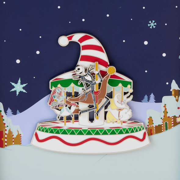 Loungefly Disney Nightmare Before Christmas Christmas Town Carousel 3" Sliding Pin