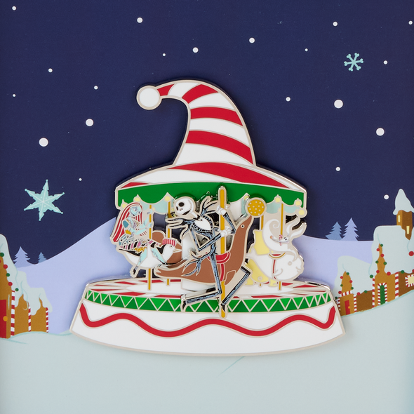 Loungefly Disney Nightmare Before Christmas Christmas Town Carousel 3" Sliding Pin