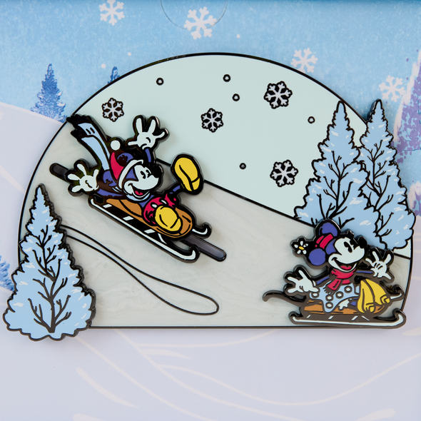 Loungefly Disney Mickey And Friends Winter Wonderland 3" Sliding Pin