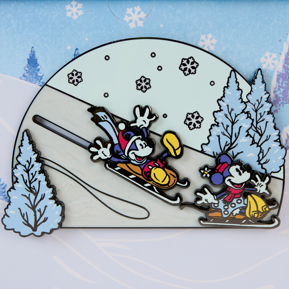Loungefly Disney Mickey And Friends Winter Wonderland 3" Sliding Pin
