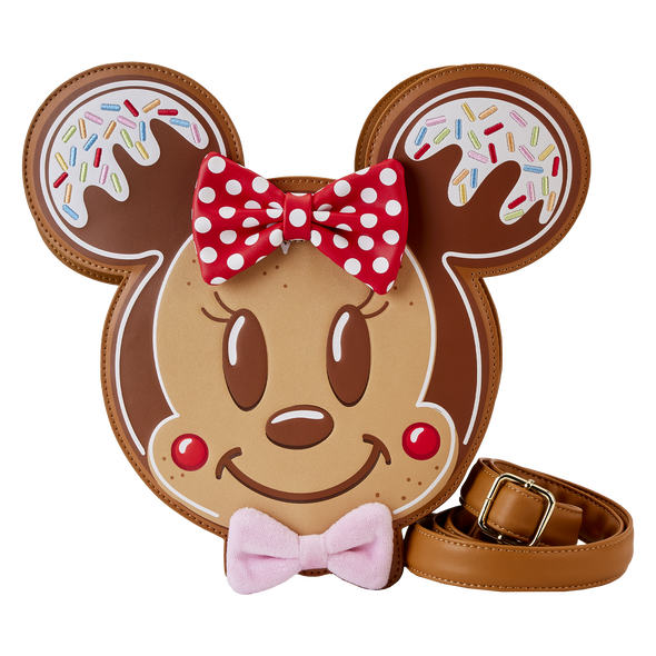 Loungefly Disney Mickey and Minnie Gingerbread Cookie Figural Crossbody