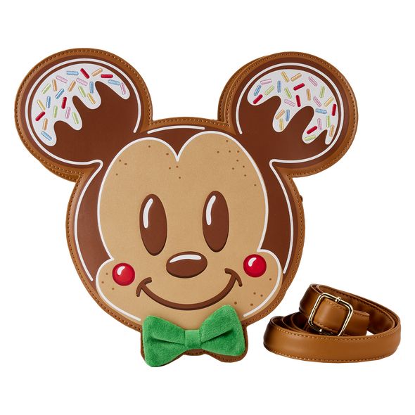 Loungefly Disney Mickey and Minnie Gingerbread Cookie Figural Crossbody
