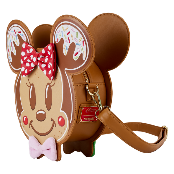 Loungefly Disney Mickey and Minnie Gingerbread Cookie Figural Crossbody