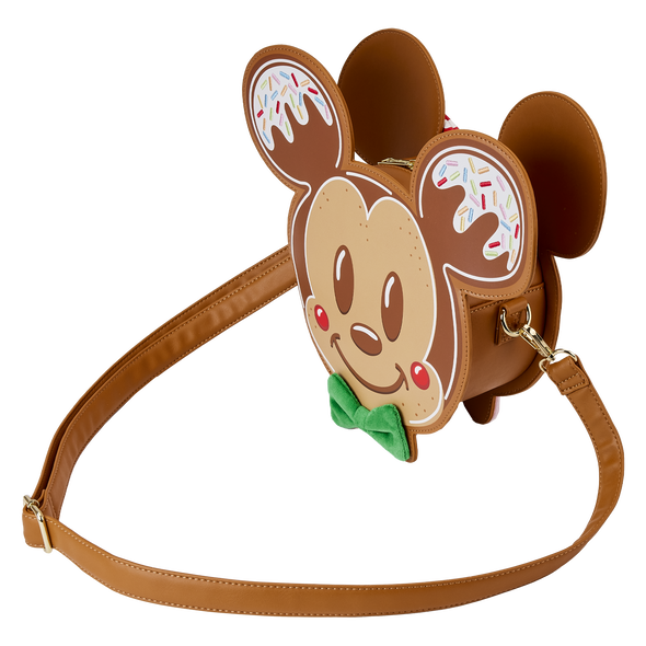 Loungefly Disney Mickey and Minnie Gingerbread Cookie Figural Crossbody