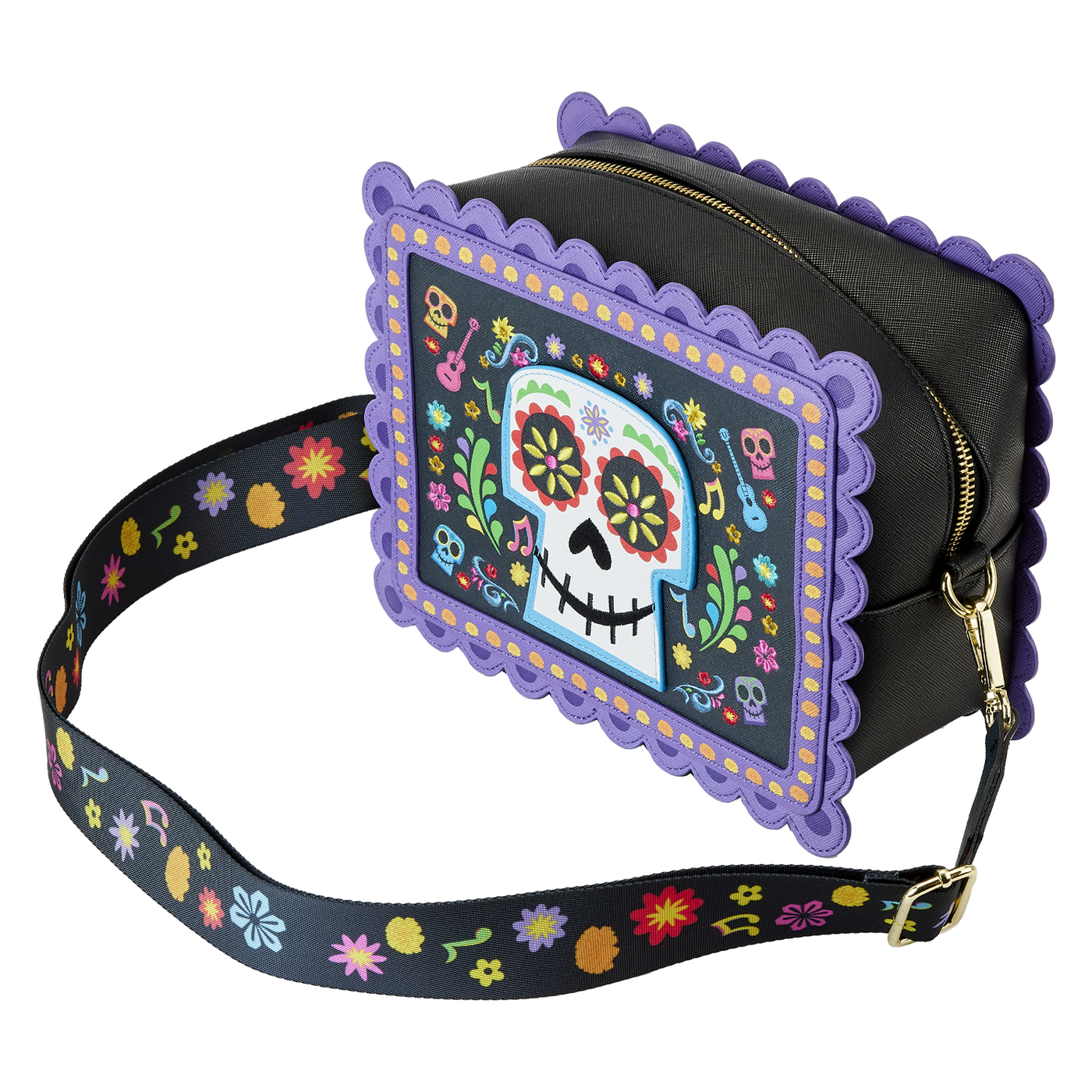 Loungefly Disney Pixar Coco Miguel Floral Skull Crossbody – Modern Pinup