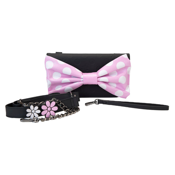 Loungefly Disney Minnie Floral Rock The Dots Clutch Crossbody Bag