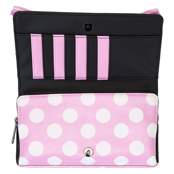 Loungefly Disney Minnie Floral Rock The Dots Clutch Crossbody Bag
