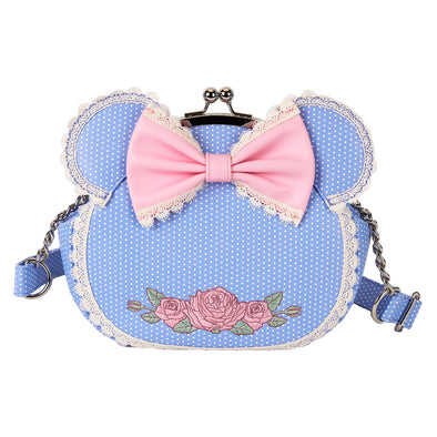 Loungefly Disney Minnie Floral and Lace Kisslock Crossbody