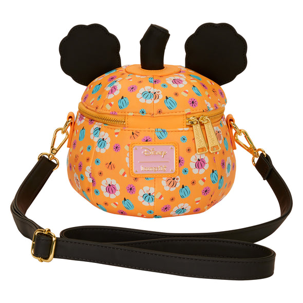 Loungefly Disney Mickey Mouse Floral Pumpkin Crossbody