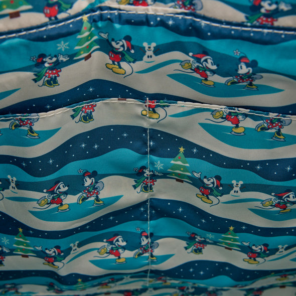 Loungefly Disney Mickey and Minnie Holiday Convertible Tote Bag