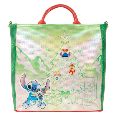 Loungefly Disney Stitch Holiday Tote Bag