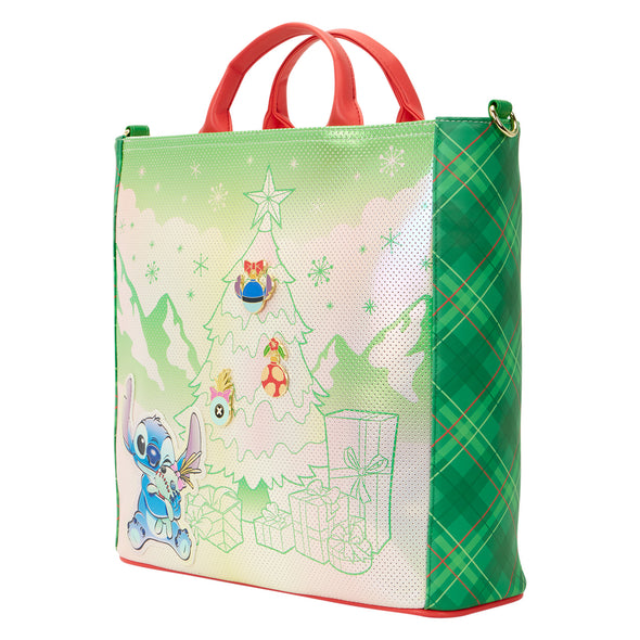 Loungefly Disney Stitch Holiday Tote Bag