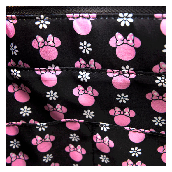 Loungefly Disney Minnie Floral Rock The Dots Tote With Coin Purse