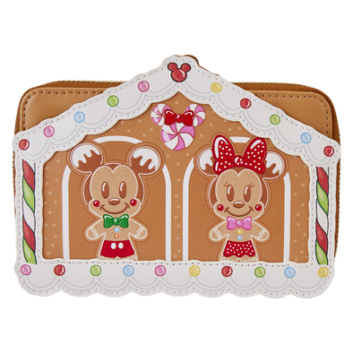 Loungefly Disney Mickey and Friends Gingerbread House Zip Around Wallet
