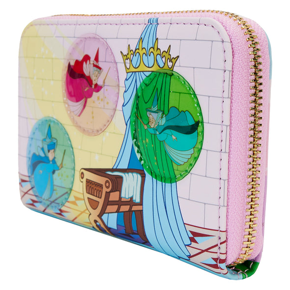 Loungefly Disney Sleeping Beauty Stained Glass Castle Zip Around Wallet