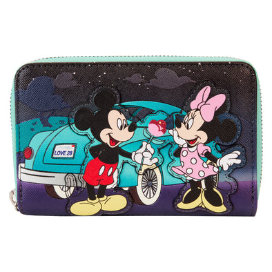 Loungefly Disney Mickey and Minnie Date Night Drive-In Zip Around Wallet