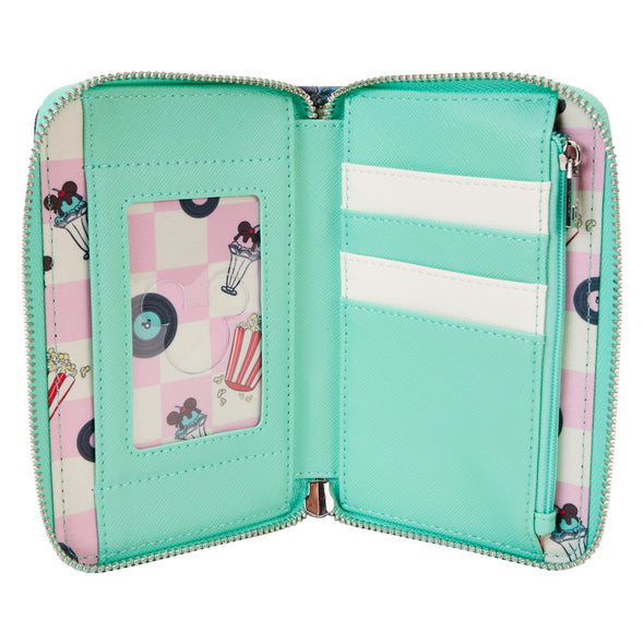 Loungefly Disney Mickey and Minnie Date Night Drive-In Zip Around Wallet