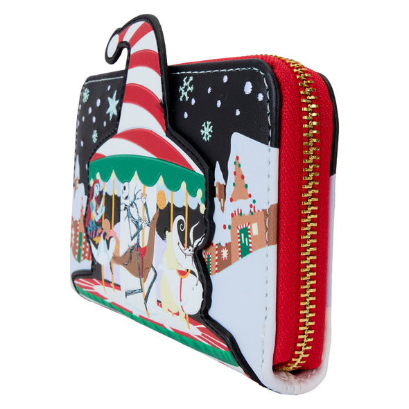 Loungefly Nightmare Before Christmas Candy Cane Carousel Zip Around Wallet