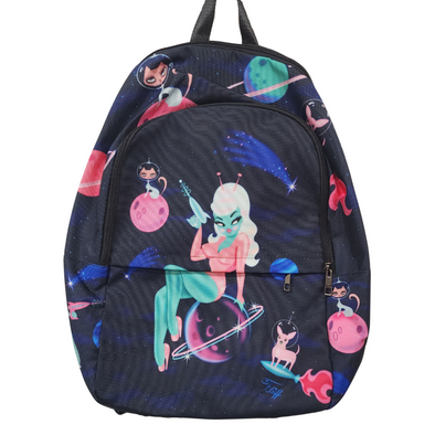 Miss Fluff Galactic Alien with Ray Gun Full Size Backpack