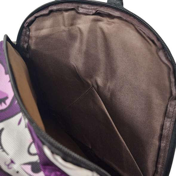 Miss Fluff Purple Rockabilly Cats Full Size Backpack