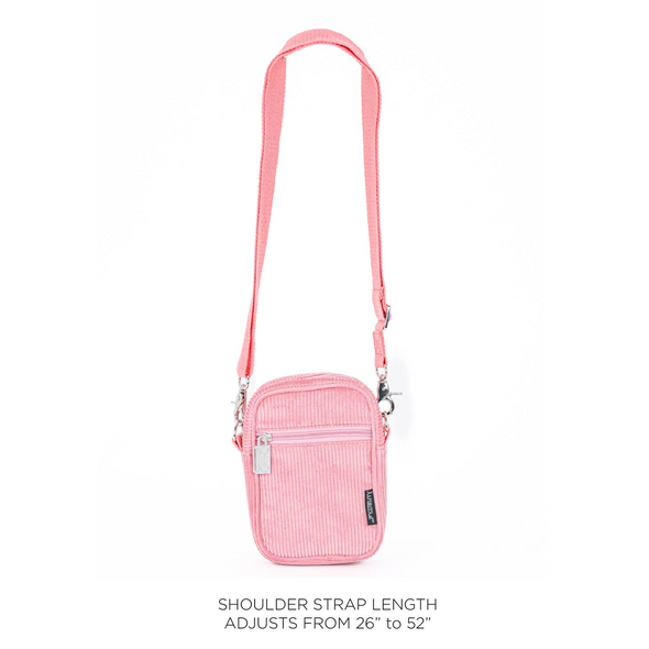 Fydelity Mini Brick Crossbody Corduroy Pink