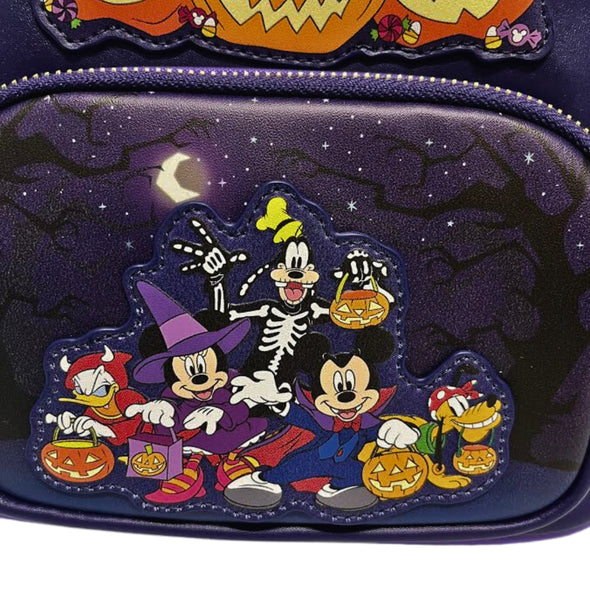 Modern Pinup Exclusive Loungefly Mickey and Friends Halloween Glow in the Dark Mini Backpack