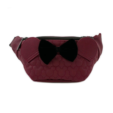 Loungefly Disney Minnie Mouse Maroon Quilted Fanny Pack