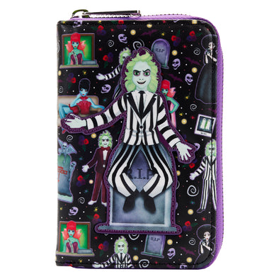 Loungefly Beetlejuice Icons AOP Zip Around Wallet