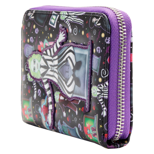 Loungefly Beetlejuice Icons AOP Zip Around Wallet