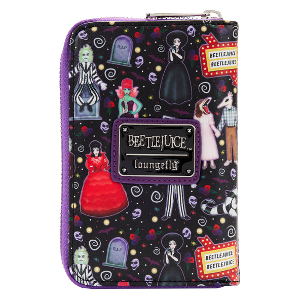 Loungefly Beetlejuice Icons AOP Zip Around Wallet