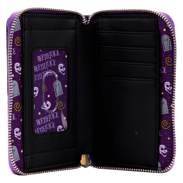 Loungefly Beetlejuice Icons AOP Zip Around Wallet