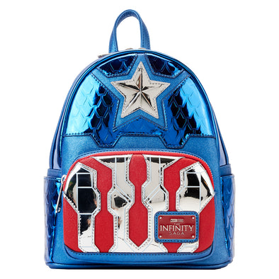 Loungefly Marvel Shine Captain America Cosplay Mini Backpack