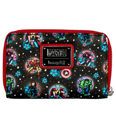 Loungefly Marvel Avengers Tattoo Zip Around Wallet