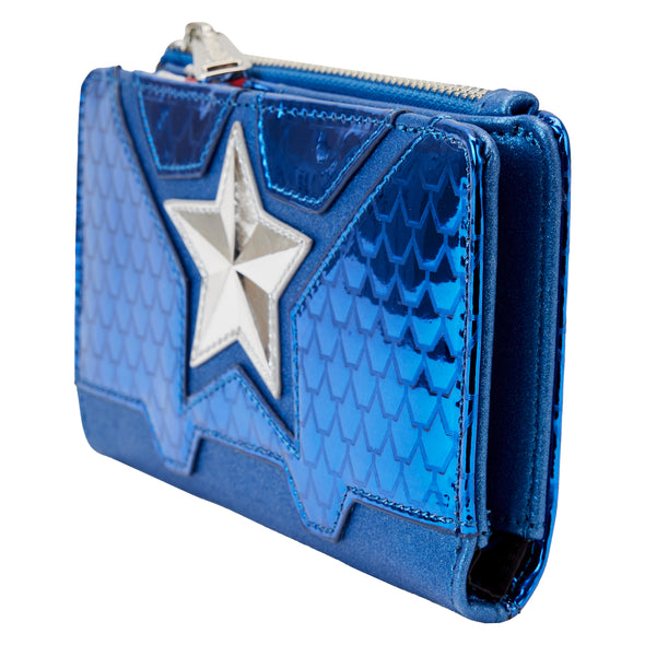 Loungefly Marvel Shine Captain America Cosplay Flap Wallet