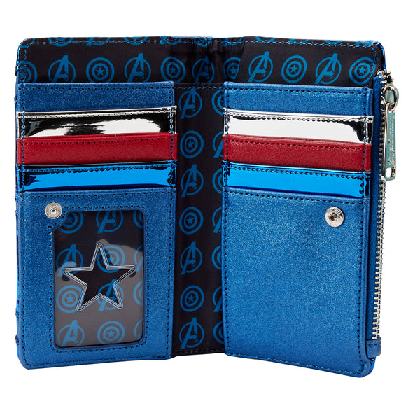 Loungefly Marvel Shine Captain America Cosplay Flap Wallet