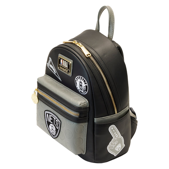 Loungefly NBA Brooklyn Nets Patch Icons Mini Backpack