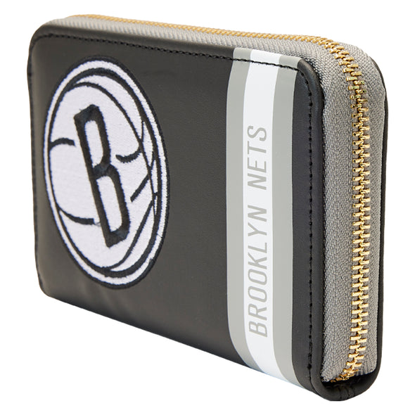 Loungefly NBA Brooklyn Nets Patch Icons Zip Aroun Wallet