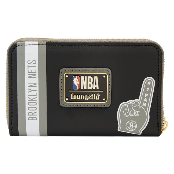 Loungefly NBA Brooklyn Nets Patch Icons Zip Aroun Wallet
