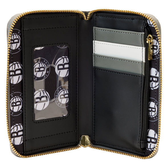 Loungefly NBA Brooklyn Nets Patch Icons Zip Aroun Wallet