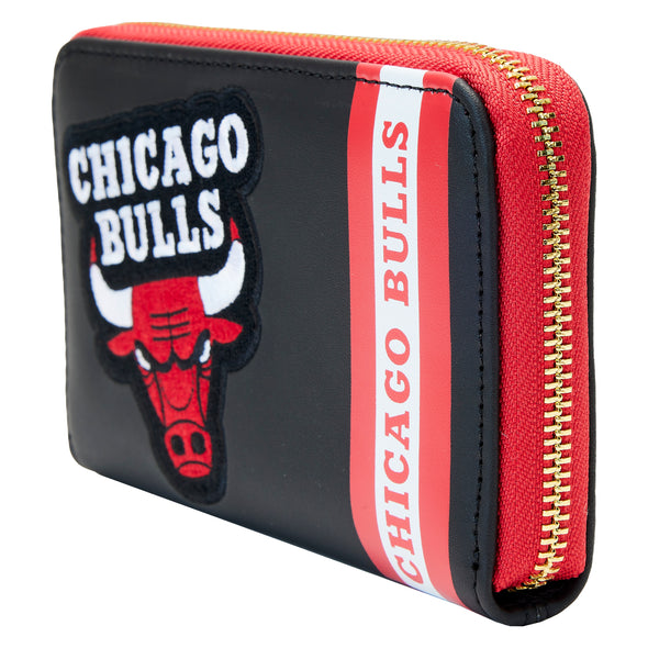 Loungefly NBA Chicago Bulls Patch Icons Zip Around Wallet