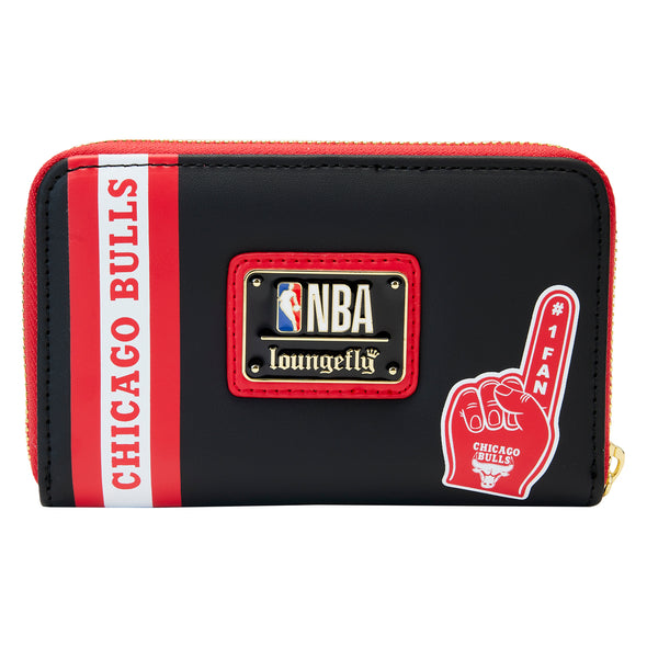 Loungefly NBA Chicago Bulls Patch Icons Zip Around Wallet