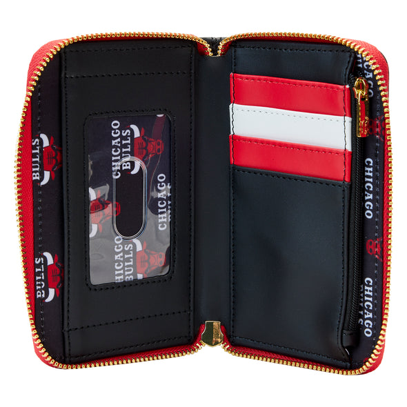 Loungefly NBA Chicago Bulls Patch Icons Zip Around Wallet