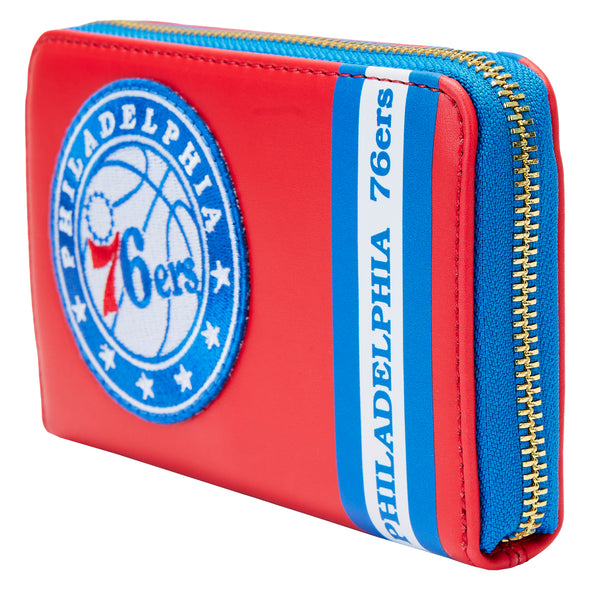 Loungefly NBA Philadelphia 76ers Patch Icons Zip Around Wallet