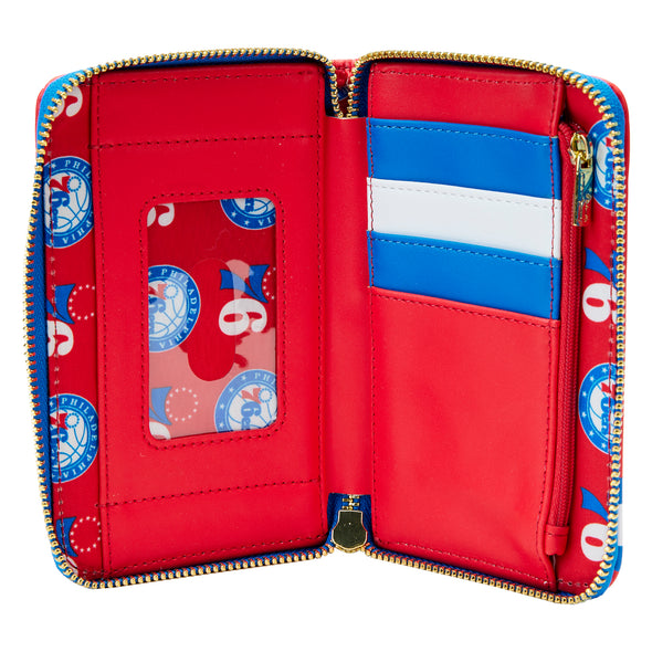 Loungefly NBA Philadelphia 76ers Patch Icons Zip Around Wallet