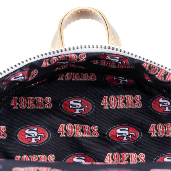 Loungefly NFL San Francisco 49ers AOP Logo Mini Backpack