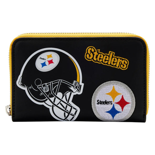 Loungefly NFL Pittsburgh Steelers Patches Zip Around Wallet