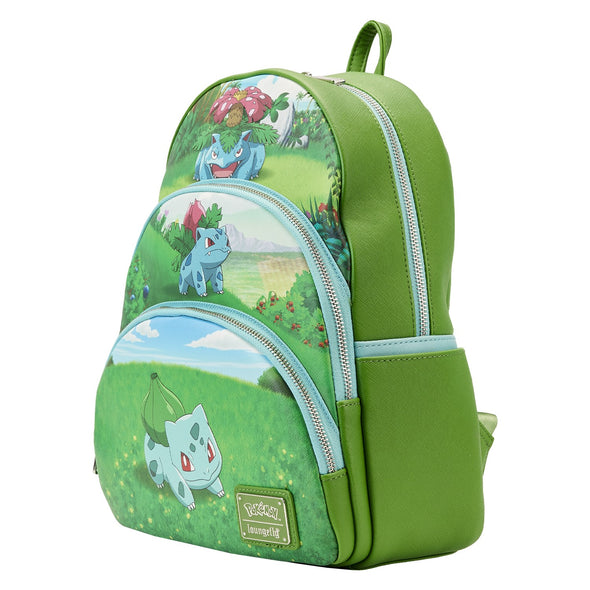 Loungefly Pokemon Bulbasaur Evolutions Triple Pocket Mini Backpack