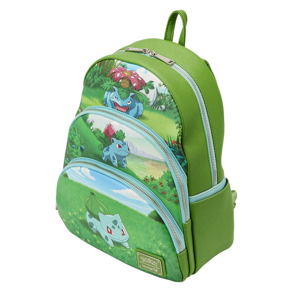 Loungefly Pokemon Bulbasaur Evolutions Triple Pocket Mini Backpack