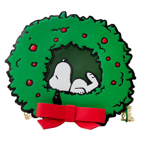 Loungefly Peanuts Snoopy Woodstock Light Up Wreath Crossbody Bag