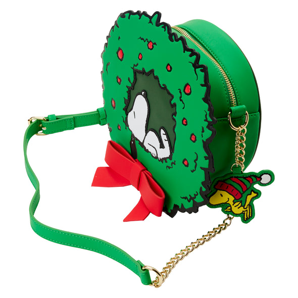 Loungefly Peanuts Snoopy Woodstock Light Up Wreath Crossbody Bag